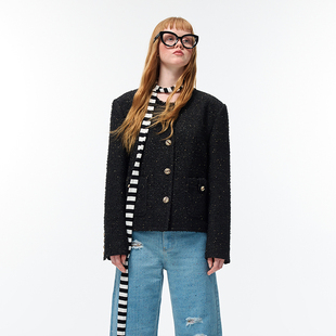 上衣 百搭小香风短外套时尚 Alexia Sandra秋冬气质高级感圆领长袖