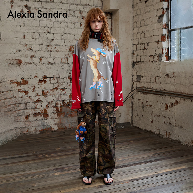 AlexiaSandra经典简约2025冬季新款复古休闲迷彩图层口袋工装长裤,女装/女士精品,时尚工装裤,淘宝优惠券,粉丝福利购,淘宝优惠卷