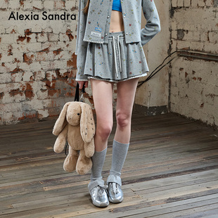 短裤 Alexia 灰色时尚 小兔当家假两件绣花边裙裤 女 Sandra2025秋季