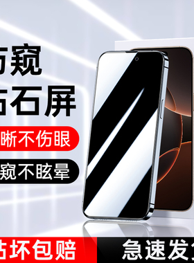 适用苹果16pro防窥膜全屏覆盖屏保iphone16promax钢化膜新款防窥屏ipone16手机膜防指纹高清16plus防偷充保护