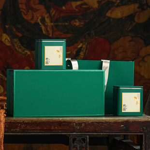 高档绿茶茶叶包装盒空礼盒可定制龙井太平猴魁雨花茶茶叶罐半斤装