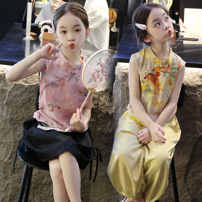 女童汉服新中式上衣套装夏季薄款图片