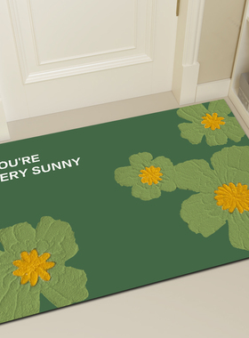 入户门地垫绿色门口进门脚垫pvc皮革门垫可擦洗防滑垫子家用地毯