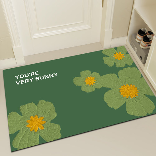 入户门地垫绿色门口进门脚垫pvc皮革门垫可擦洗防滑垫家用地毯