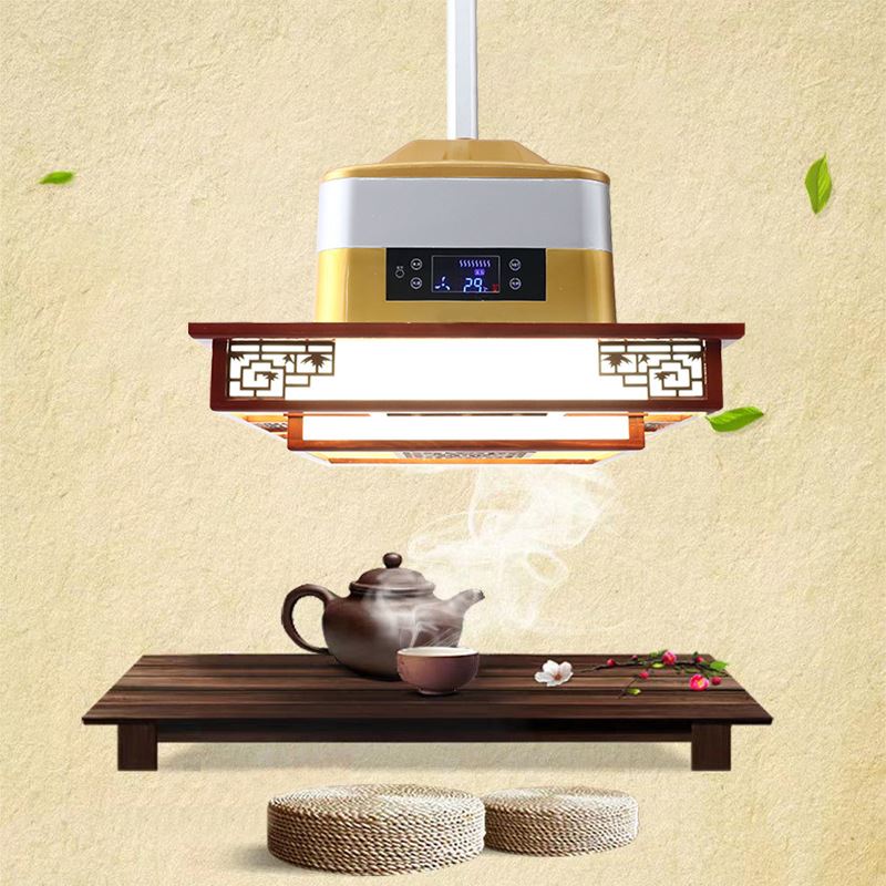 棋牌室麻将机空气净化器抽吸烟机茶楼会所中式酒店吸烟灯升降吊灯