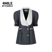短裤 4MILE 夏季 灰色重工珍珠修身 新品 KSMILE 气质西装 短袖