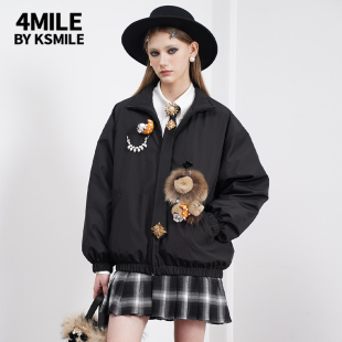 4MILE KSMILE 冬季 可拆卸裙摆瑞狮挂件羽绒服 新品 早秋折扣