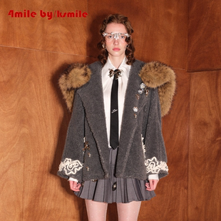 年货狂欢季 羊毛泰迪保暖毛领连帽冬季 4MILE KSMILE 短外套