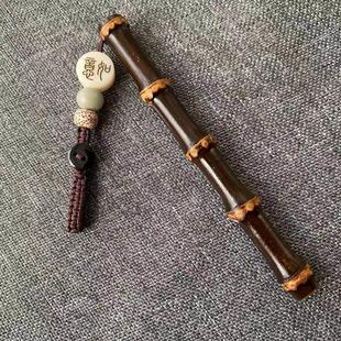 鸡血藤手串紫竹根手小把件紫竹藤实心玉化竹子把玩文玩高密度老料