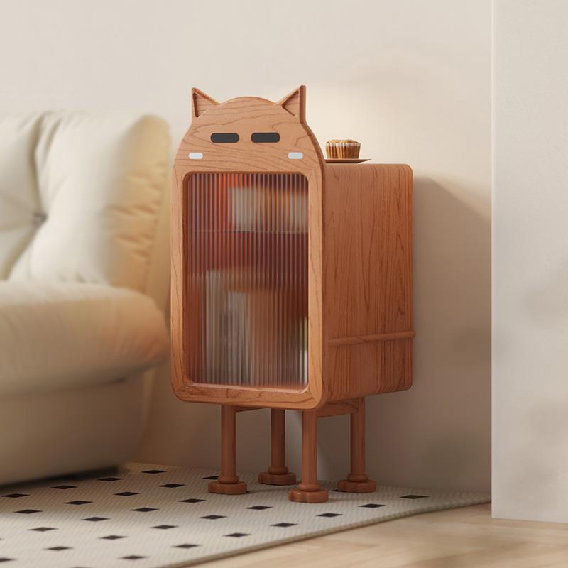 实木沙发边柜客厅收纳柜樱桃木角几小户型储物柜卧室床头柜角几