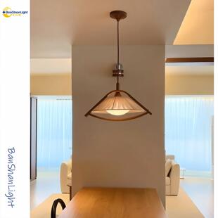 宋氏美学实木中古吊灯主卧室侘寂风覆古茶室艺术创意餐桌饭厅灯具