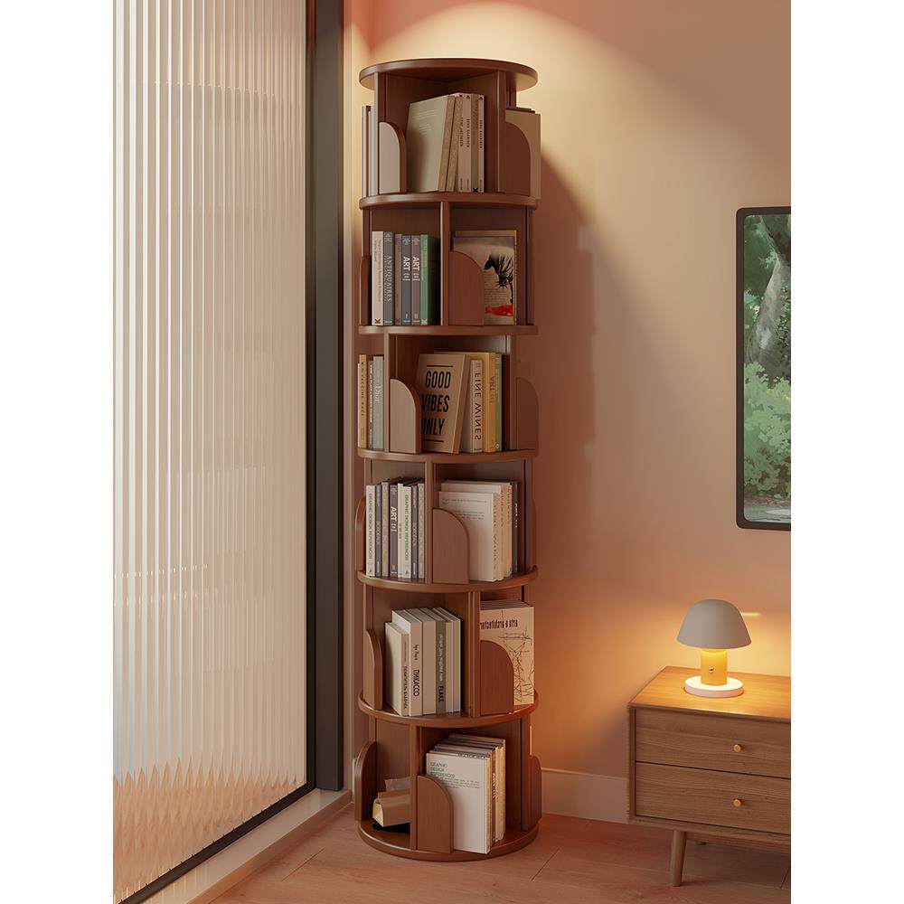 书架落地置物架非实木书柜旋转360度转角儿童客厅家用简易储物柜