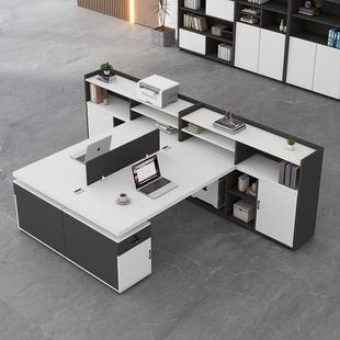 桌型简约现代员工桌双人/四人2人主管高柜会计财务桌椅组合办公