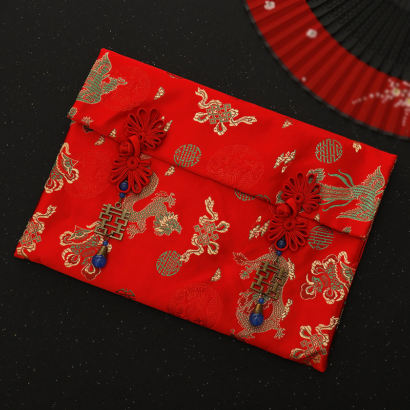 万元红包结婚利是封婚礼专用改口红包大号布艺红包袋6万礼金袋