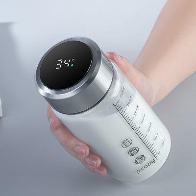 牛奶杯便携带刻度水杯豆浆瓶外带学生微波炉可加热玻璃杯带盖杯子