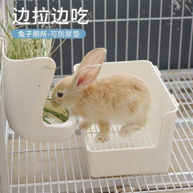 兔子草架厕所二合一防扒置草架训练定点上厕所防止乱拉尿引导盆