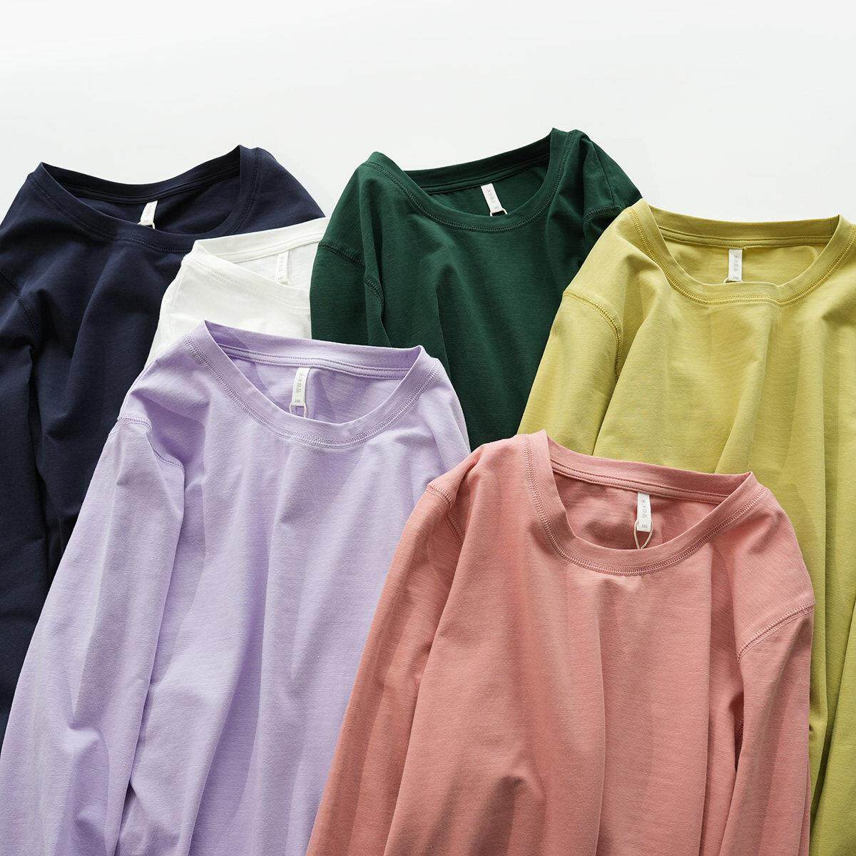 150-170大童 40支奥代尔竹节棉T恤 男女童圆领纯色长袖春秋款童装