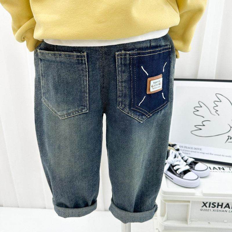 儿童春秋裤子2023新款男童百搭韩版宽松软牛仔裤男孩春装弹力长裤,童装/婴儿装/亲子装,裤子,淘宝优惠券,粉丝福利购,淘宝优惠卷