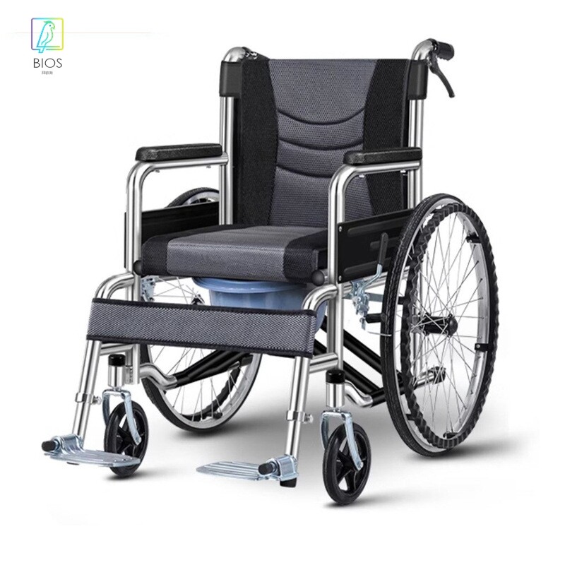 全躺老人孕妇轮椅车折叠轻便老年人便携免安装轮椅免充气实心