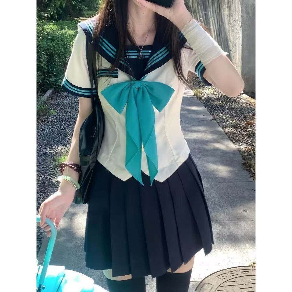 初田町jk学院基础款可爱夏季水手服学生感甜美制服短裙百褶裙日系