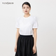 YUNSHUO 简约圆领纯色短白T恤325239