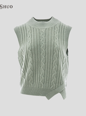 YUNSHUO 针织背心女秋冬新款圆领百搭715045