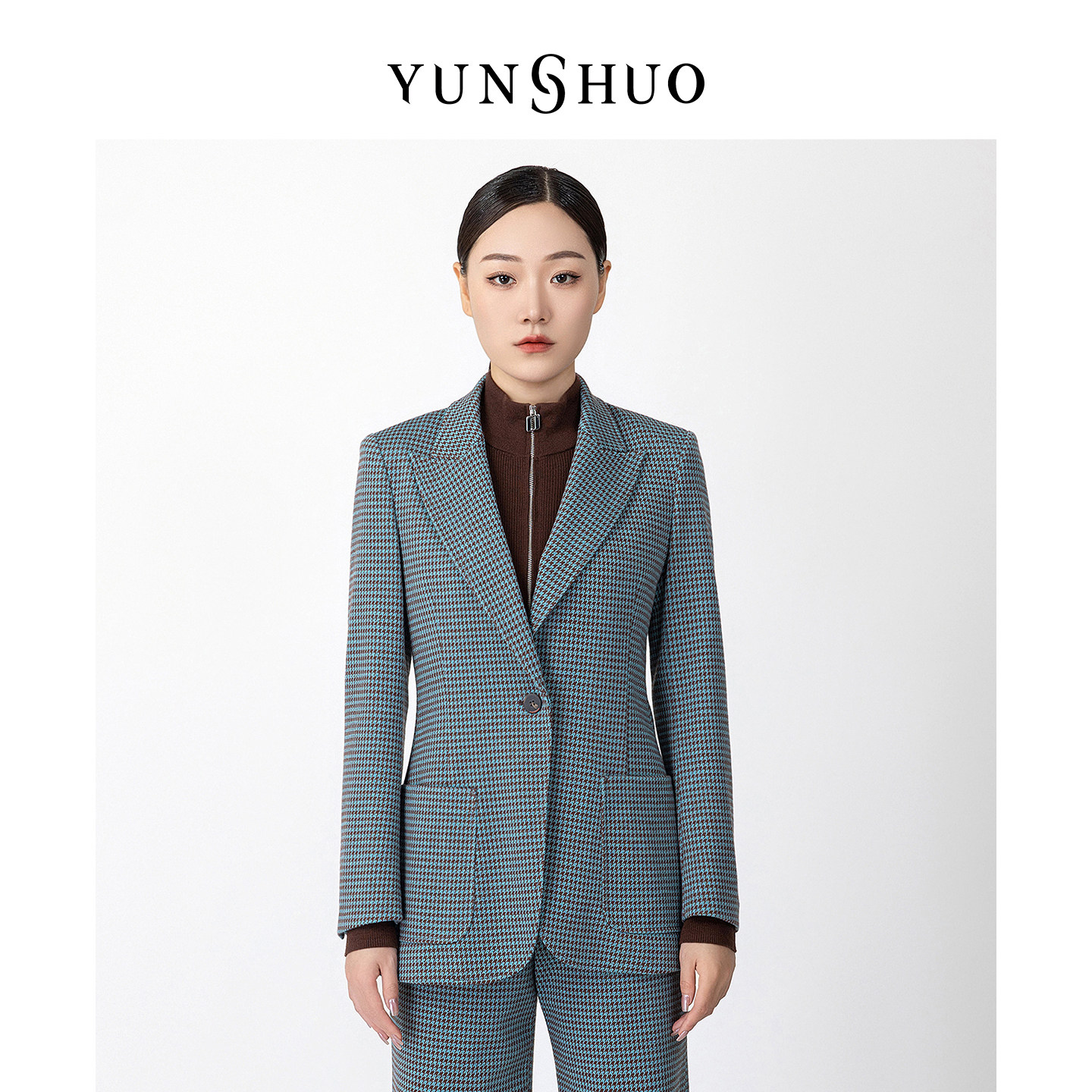 YUNSHUO西装外套女修身收腰显瘦格子风衣446113,女装/女士精品,西装,淘宝优惠券,粉丝福利购,淘宝优惠卷