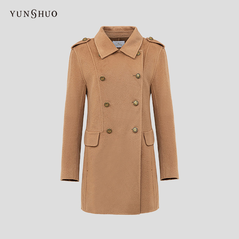 YUNSHUO 秋冬新款毛呢外套女时尚通勤风衣呢子中长款大衣496093,女装/女士精品,毛呢外套,淘宝优惠券,粉丝福利购,淘宝优惠卷