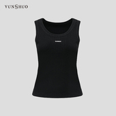 U领无袖 新款 上衣315037 吊带背心女2024春季 YUSNHUO