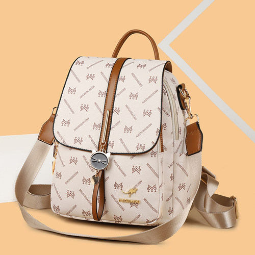 真皮双肩包大容量女士旅游背包