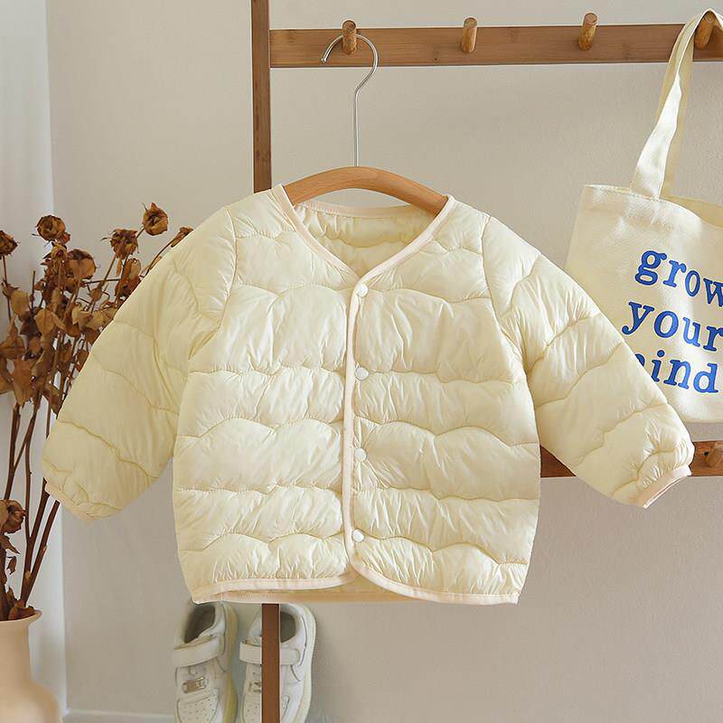 儿童秋冬季轻薄款上衣宝宝冬天夹棉保暖外套男童女童内胆棉衣棉服