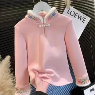 女童马面裙搭配上衣加绒卫衣内搭打底衫新中式国风秋冬儿童拜年服