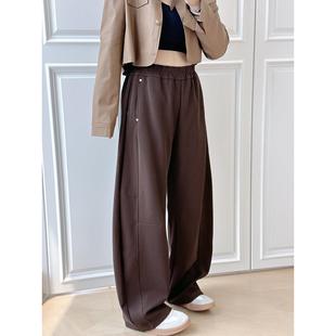 弯刀裤子覆古大码女装运动卫裤200斤胖mm小个子垂感美式休闲裤子