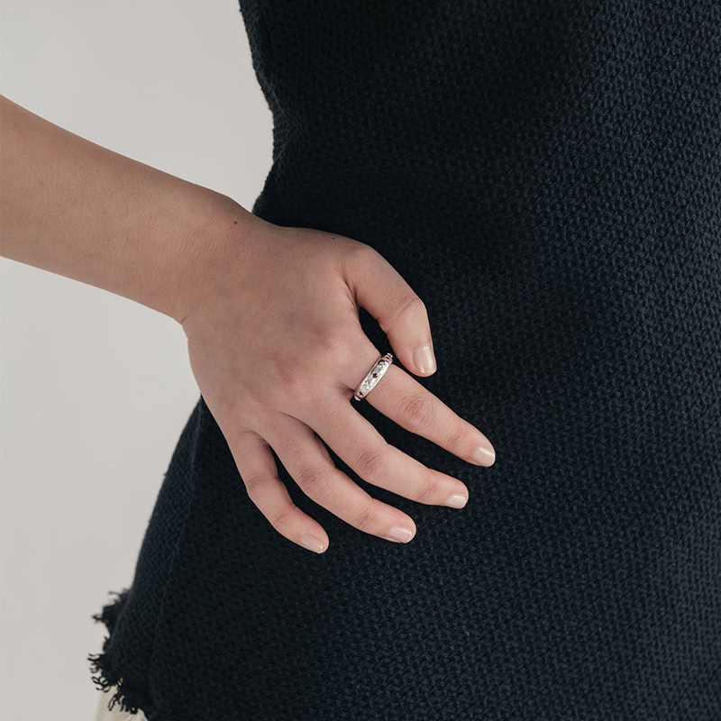 YAXN戒指S925纯银小众设计感个性戒指复古简约基础款时尚指环