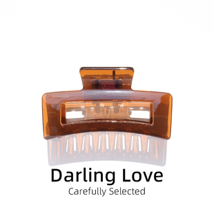 Darling Love果冻透明方形抓夹高级感亚克力超巨大号头发多马尾