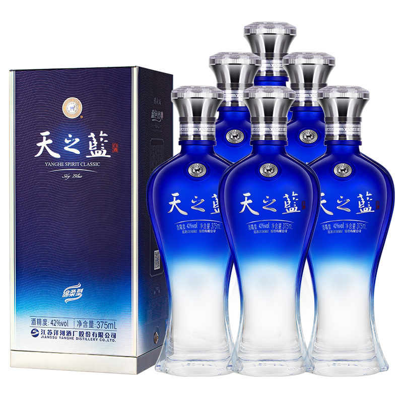 洋河天之蓝42度375ml*12瓶非原箱