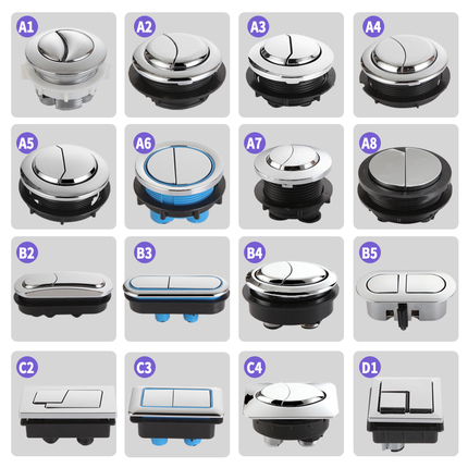 马桶水箱按键冲水开关配件双按钮按压器通用长方椭圆形盖套座便器