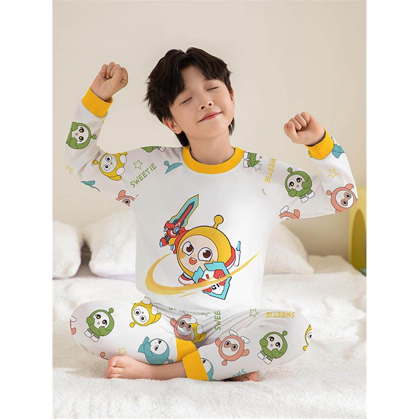 蛋仔卡通儿童内衣2025新款男童无骨纯棉男孩打底秋衣秋裤套装睡衣,童装/婴儿装/亲子装,内衣套装,淘宝优惠券,粉丝福利购,淘宝优惠卷