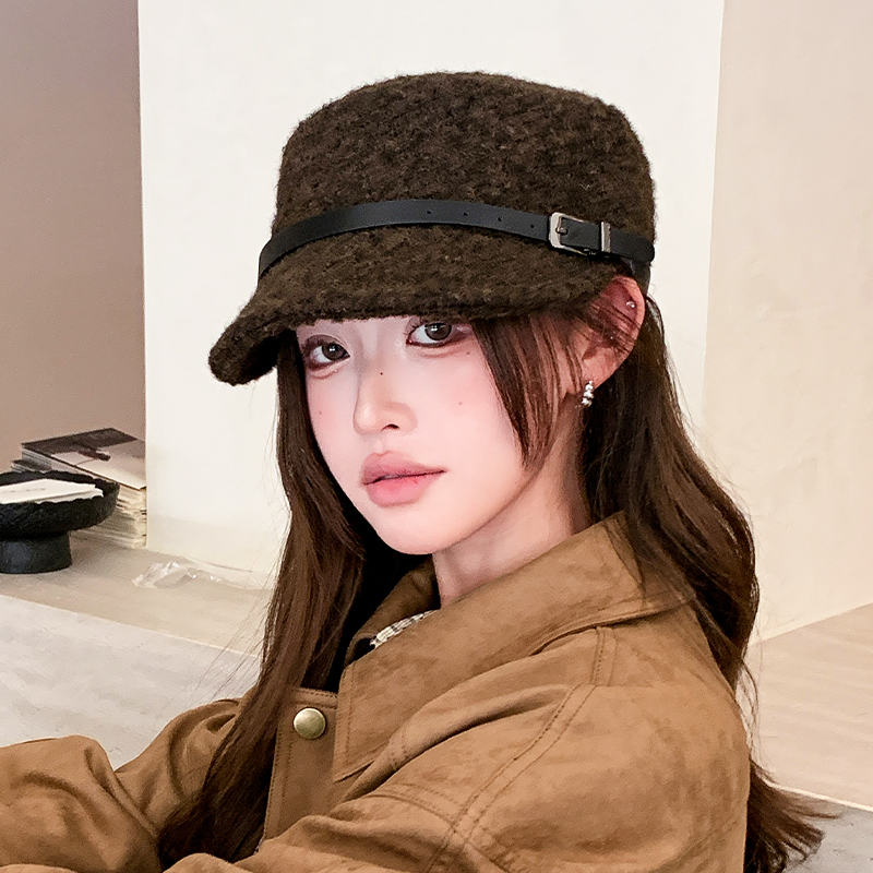 羊羔绒马术帽子女2025新款秋冬
