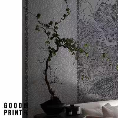 良印抽象写意新中式壁纸国风背景墙定制壁画客厅电视沙发墙纸