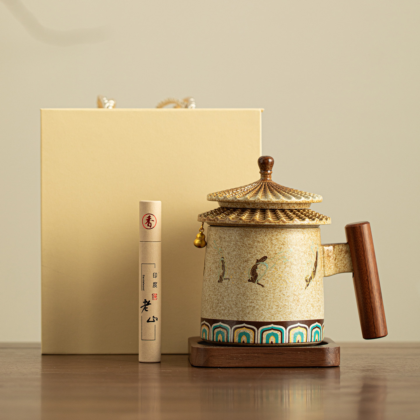 敦煌文创泡茶办公杯陶瓷带盖茶水分离焚香一体马克杯故宫定制杯子,餐饮具,茶杯,淘宝优惠券,粉丝福利购,淘宝优惠卷