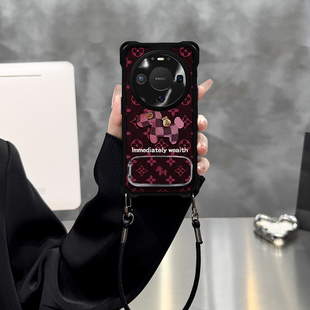 适用于华为mate80手机壳mate70Pro保护套mate60英文小马mate50新款mate40防摔轻奢镜头全包创意四角挂绳皮纹