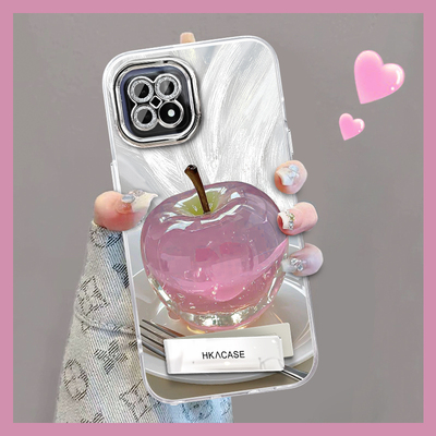 适用于OPPOA72手机壳A96保护套A78晶莹粉苹果A93防摔A58创意A55女潮简约轻奢精孔羽纱壳个性ins风镜头全包高