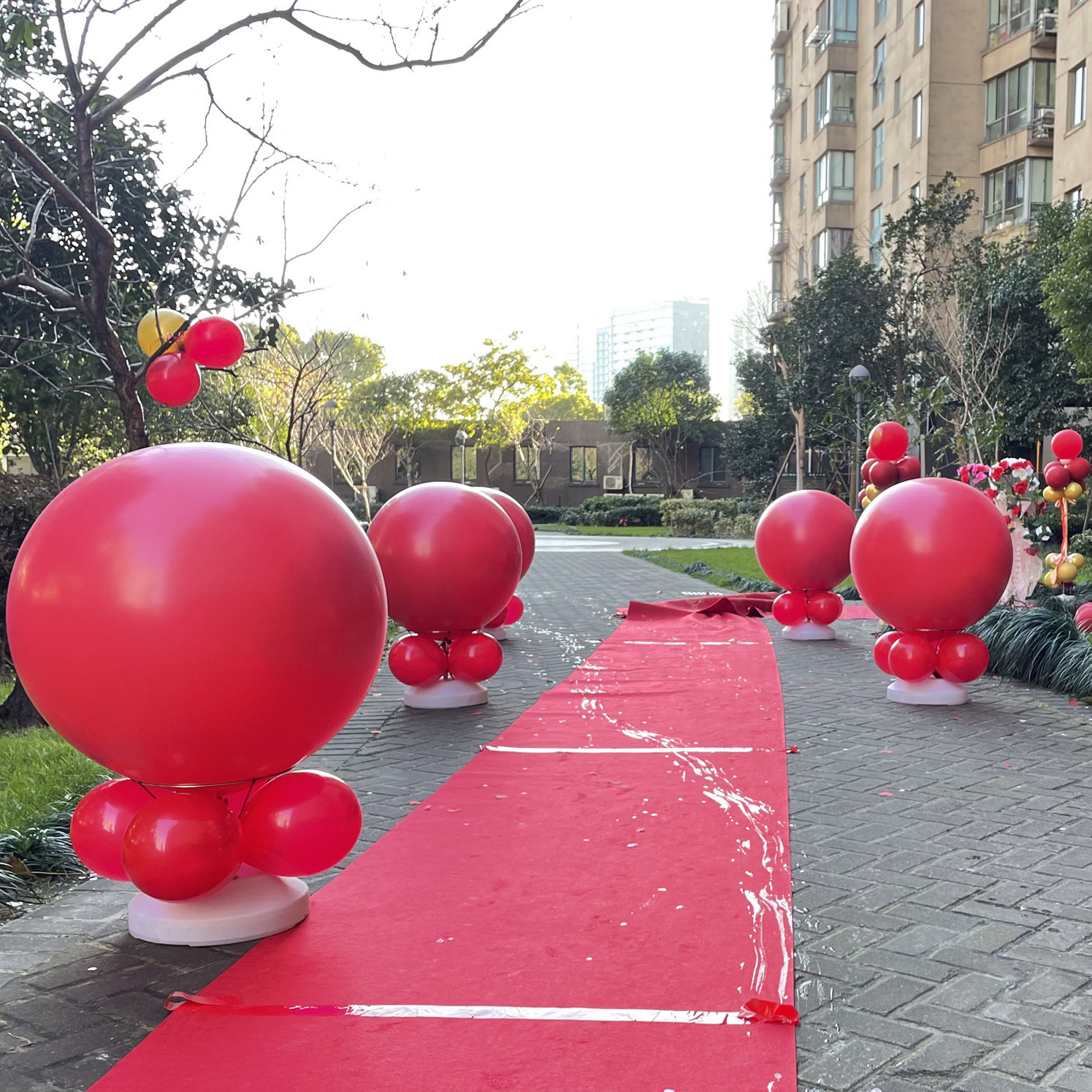 结婚地爆球迎亲气球布置 空爆球爆破球全套工具 开业飘空气球防爆