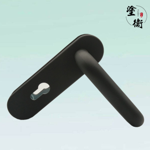 304不锈钢防火门锁连体把手7255 7260黑色尼龙把手医院办公室锁