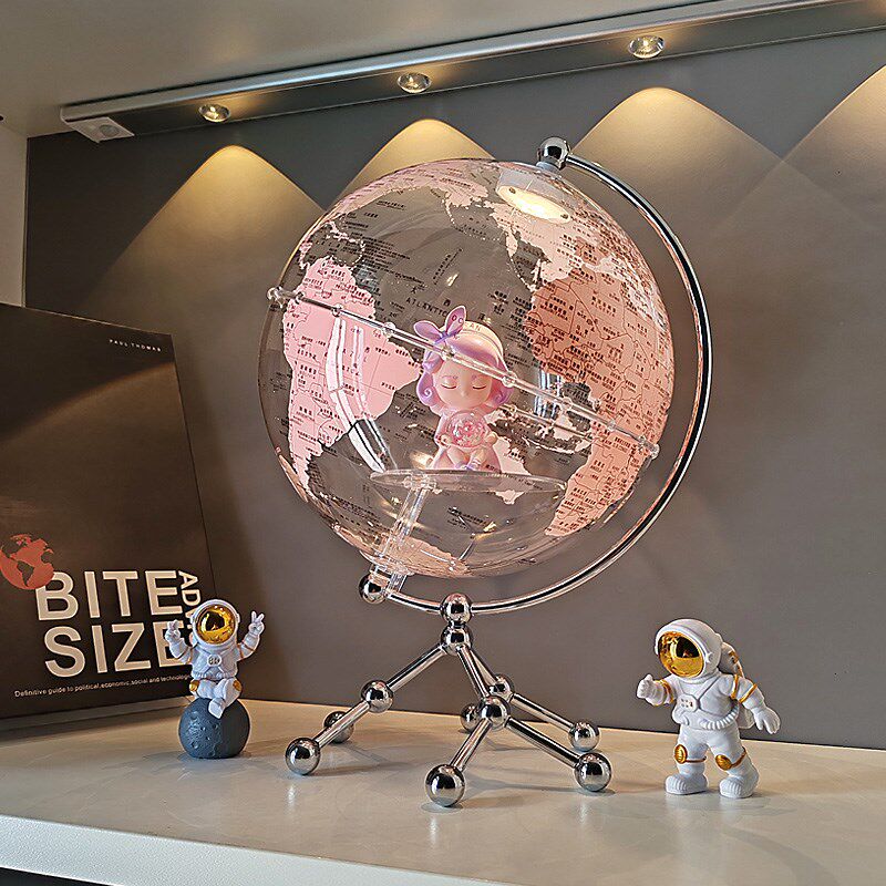 精选新款地球仪摆件高级感小众桌面办公室好物客厅酒柜男生生日礼