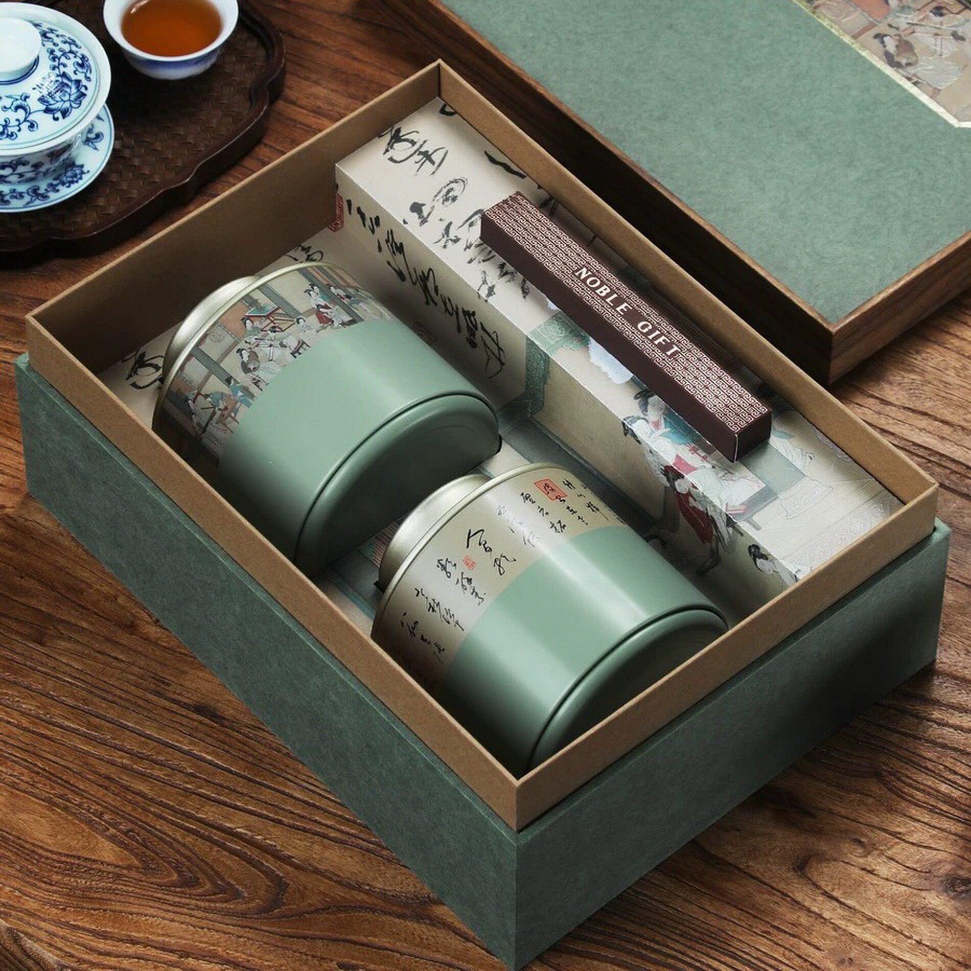 普洱茶白毫银针高档空散装礼盒图片