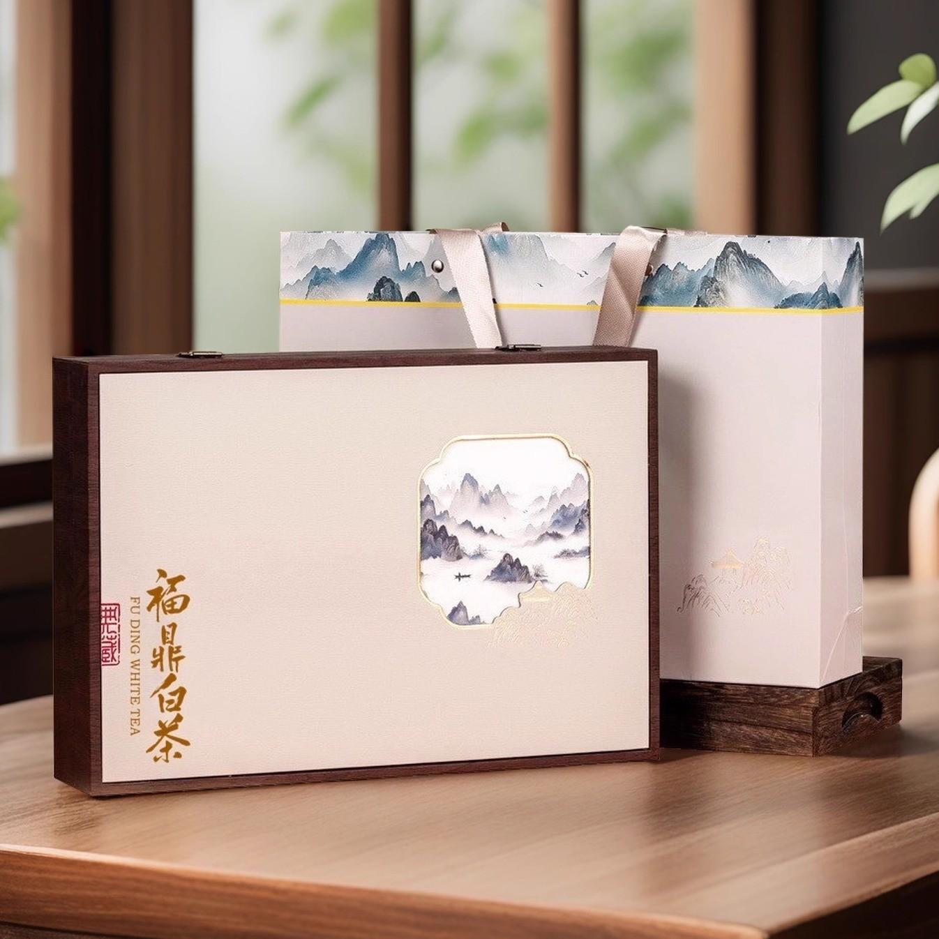 福鼎白茶寿眉白牡丹茶饼空礼盒