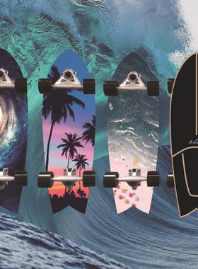 陆地冲浪滑板CX7模拟冲浪滑板32英寸燕尾练习板 免蹬地 surfskate