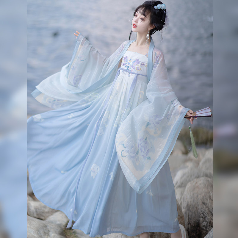 汉服女装新款唐制诃子裙超仙古装汉元素成人连衣裙款古风夏季日常